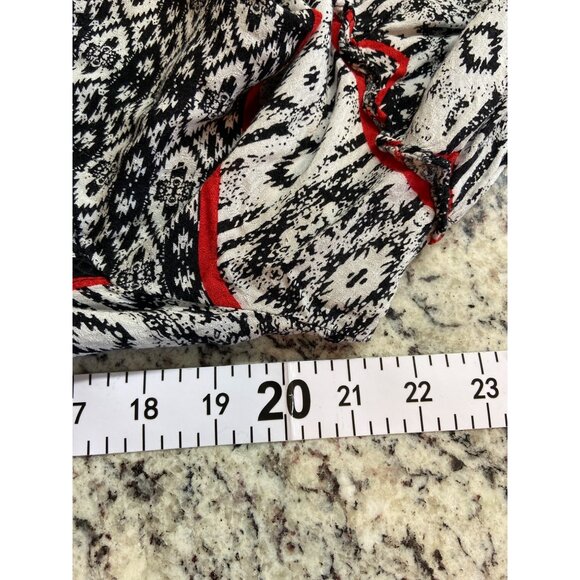 Westbound Boho Aztec Print Tunic Top XL Black White Red Flowy Long Sleeve - Picture 5 of 6